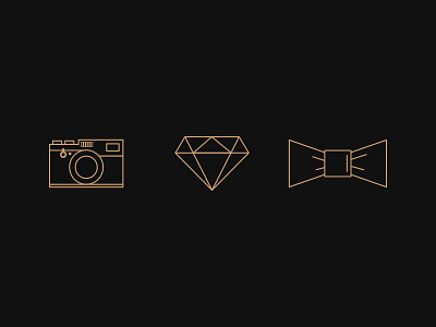 Wedding Icons camera design diamond gold graphic design icon minimal retro simple vector vintage wedding