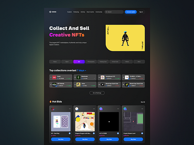 CROSS - NFT MARKETPLACE WEBSITE cross crypto crypto design crypto landing crypto ui dailyui design ethereum landing metaverse nft nft landing nft ui top100 typography ui ux website website design