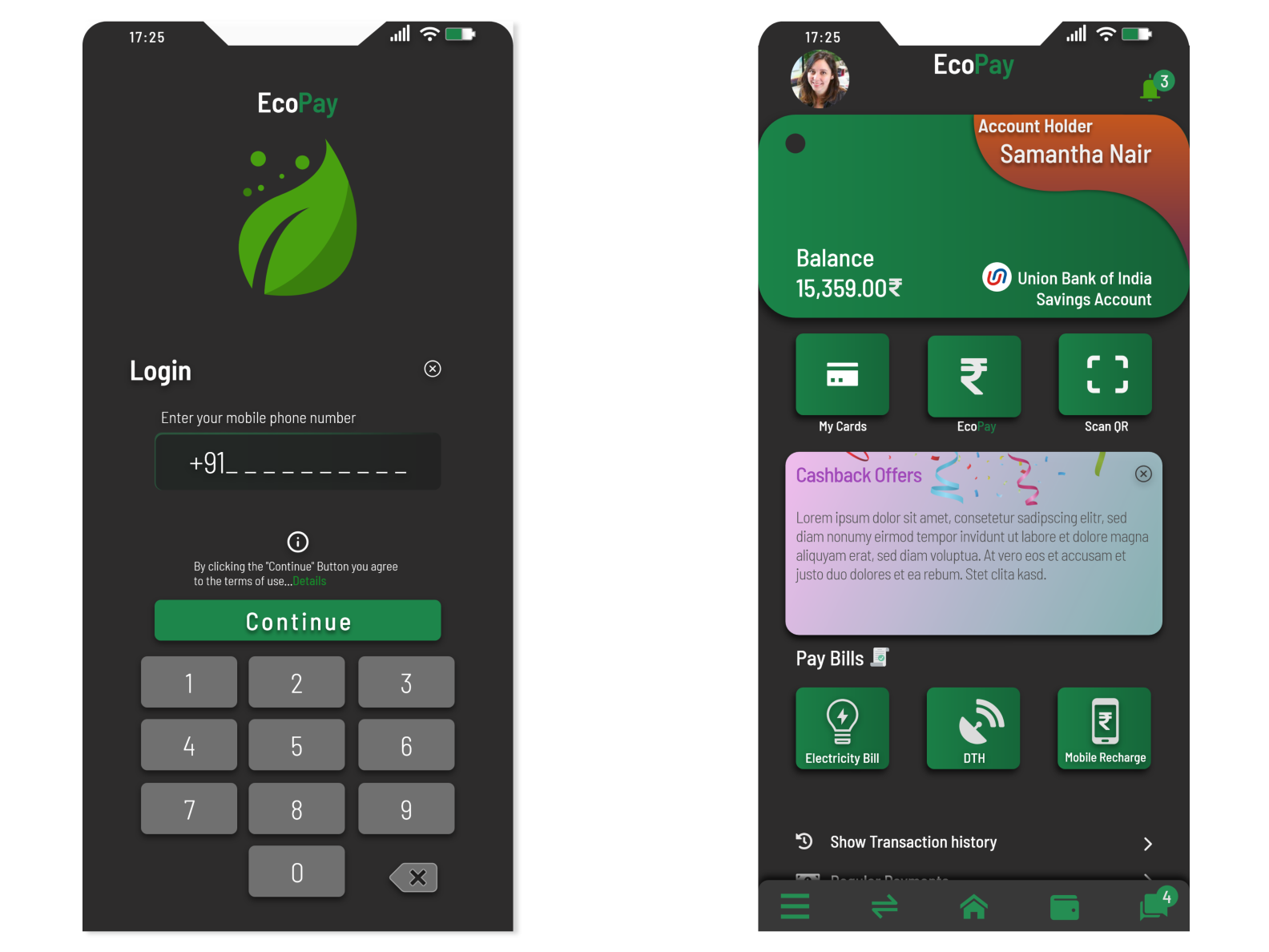 Ecopay(payment app) by Seenu446 on Dribbble