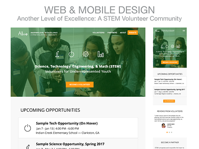 Web & Mobile Design design green nonprofit stem ui user experience ux volunteer