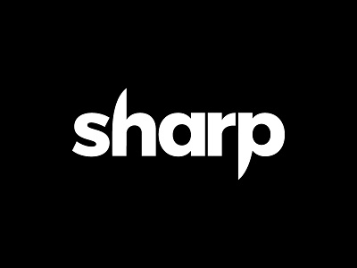 Sharp - Logo Design black branding branding design challenge cutlery kitchen logo logo design monochrome sharp thirtylogos wordmark