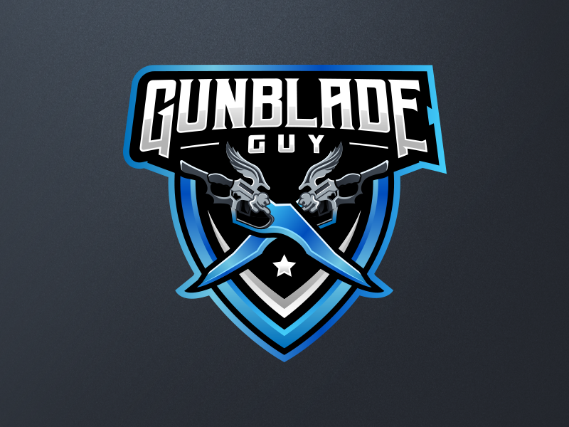 Gunblade Guy Logo Concept vector gaming final fantasy streamer branding guy gunblade logo design concept logo