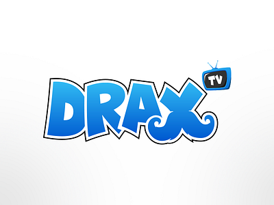 DraxTV Logo blue branding branding design broadcast drax draxtv gaming logo logo design logodesign mustache sports streamer streamer logo streaming tv tv studio twitch vector