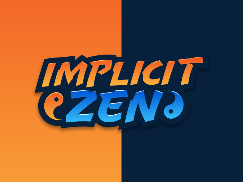 ImplicitZen Logo Design tranquility orange blue balance zen yin yang streamer logo streaming gaming branding design branding logodesign logo