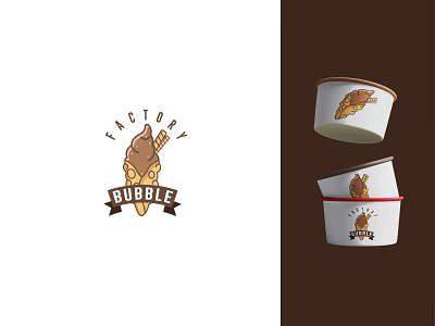 ice cream logo brand cold icecream lineart minimal