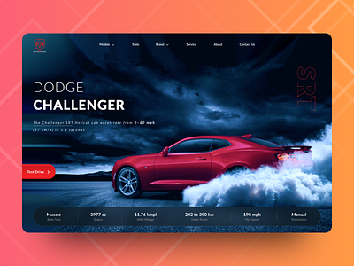 Dodge Challenger SRT - Landing page | User Interface