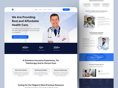 Medical Landing Page clean covid covid 19 design figma health healthcare homepage landingpage medic medical pandemic professional simple ui ux vaccine virus web website