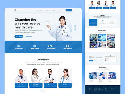 Medical Landing Page card clean design gradient health health care hospital landing page landingpage medical medical landing page ui ui design website youth care