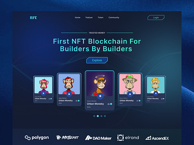 NFT Landing Page bitcoin crypto cryptocurrency design graphic design homepage landingpage metaverse nft nftlandingpage nftwebsite solana ui user experience ux web website