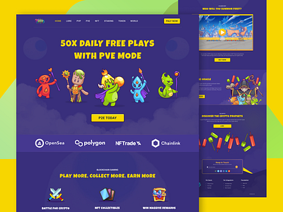 Crypto Gaming Landing Page bitcoin blockchain crypto cryptocurrency cryptomarket defi design finance landing page metaverse landing page nft nft landing page thorswap ui ui design ux web web design website website design