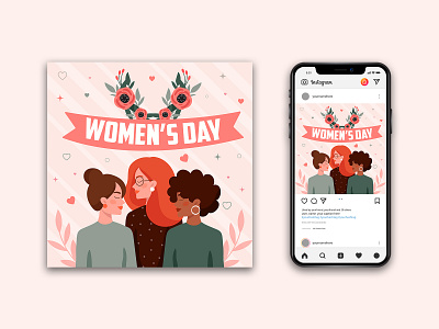 WOMENS DAY SOCIAL MEDIA BANNER banner banner design design graphic design illustration logo social media banner social media post vector womens day womens day banner womens day post