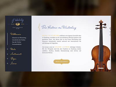 Redesign - Geigenbau Winterling blur bright dark violin web design webdesign website white wood