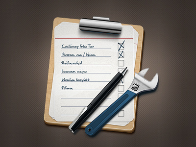 Clipboard clipboard icon list pen wrench