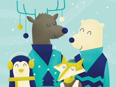 Holiday Card 2013 bear christmas deer fox holiday penguin sweaters xmas