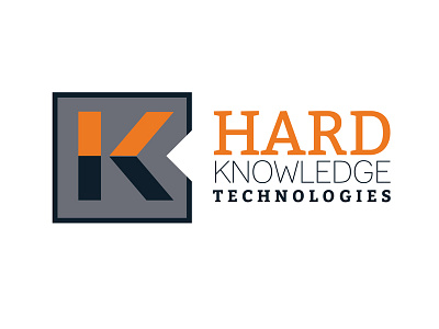 Hard Knowledge Technologies Logo 0215 blue brand branding logo orange technology