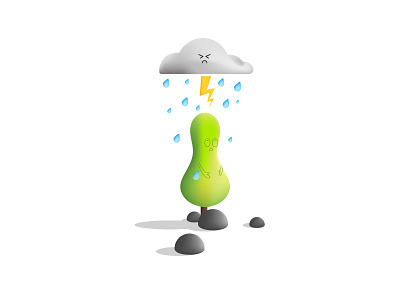 Cloud's Poop character design cloud gradient gradient mesh graphic design illustration rain tree ui