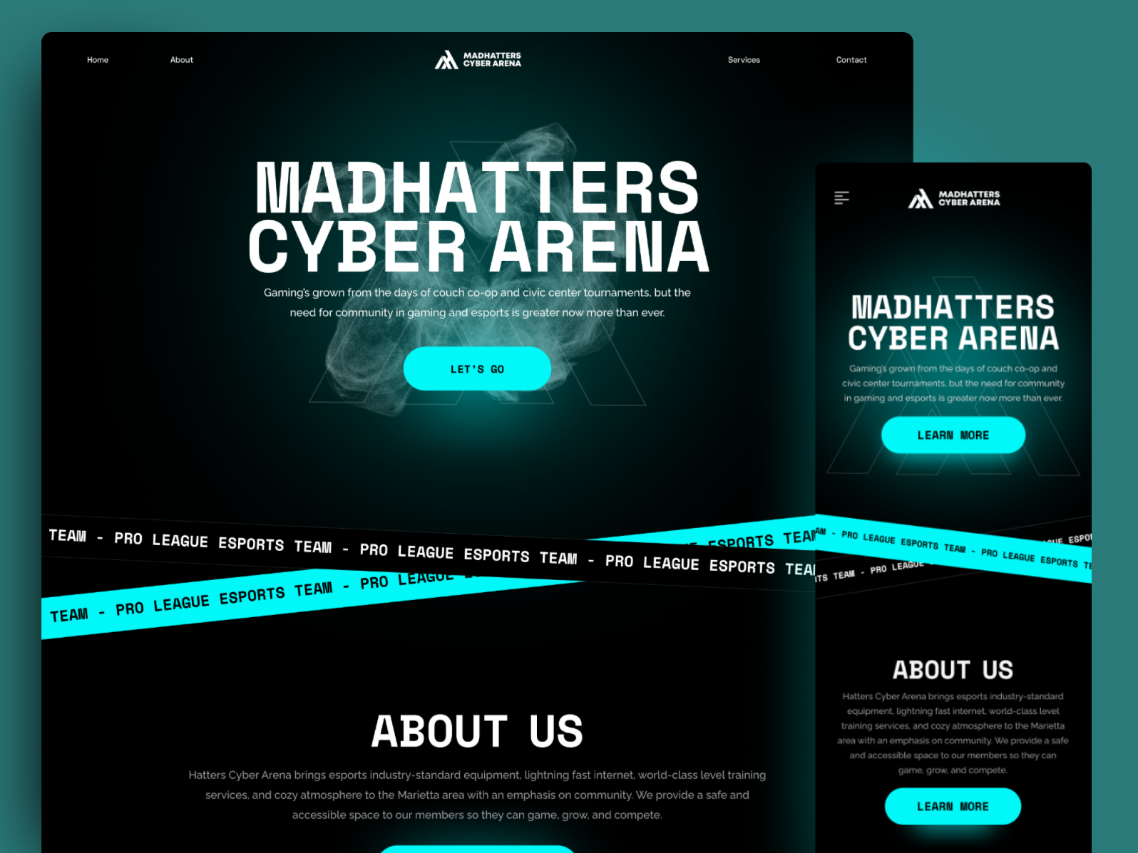 Madhatters Cyber Arena site Design by Brogrammers Agency on Dribbble