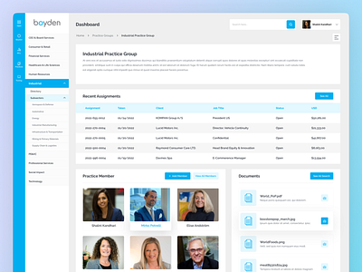 Boyden Web App Dashboard Design