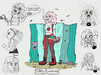 "Holly Ransfield" Character Study adventure character design character range character study comedy comic books concept art emotions fiction graphic design graphic novels illustration mood board