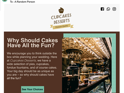 Email blasts mock-up for dessert brand design marketing mockup social media