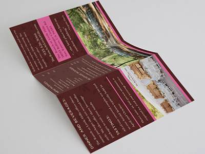 Wedding Venue Trifold (other side) brochure trifold wedding venue