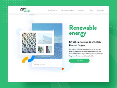 Renewable Energy electricity go green graphic design green green energy interface layout personalise ui ux web page webdesign