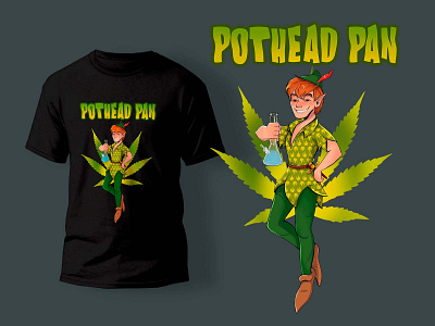 Pothead Pan - T-Shirt Design art design digital art digital illustration graphic design illustration merch design photoshop tshirt design