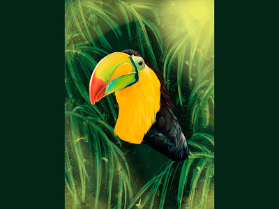 Keel-billed Toucan Poster art design digital art illustration photoshop poster