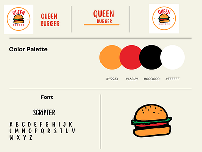 Queen Burger branding board