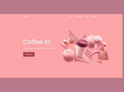 Coffee IO Landing Page animation app branding design icon illustration logo typography ui ux vector