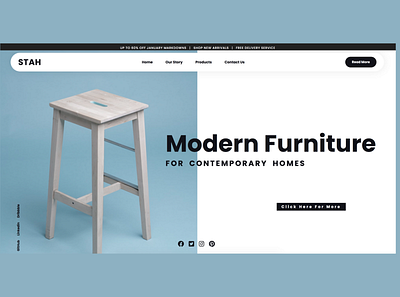 STAH Modern Furniture Home Page app branding design icon illustration logo typography ui ux vector