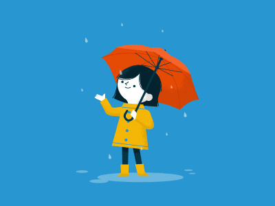 Rainy Day childrens illustration kids illustration weather umbrella rain girl character rainy day illustration