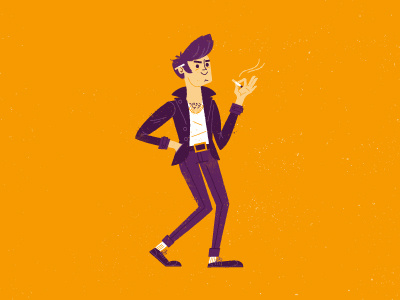 Slacker character character design character illustration gangster greaser rock n roll slacker smoking