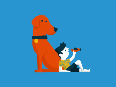 Aeroplane and dog aeroplane boy childrens illustration dog illustration kids play red dog toys