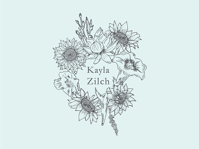 Kayla Zilch Logo brand branding drawing floral flowers illustration logo