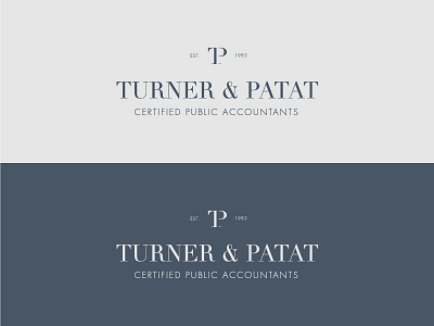 Turner & Patat accountants brand identity branding certified public accountants cpa didot financial logo futura logo visual identity