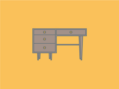 99 // 365 design desk furniture illustration mcm mid century modern