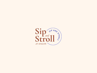 Sip & Stroll Logo brand brand mark branding logo logo design type typemark