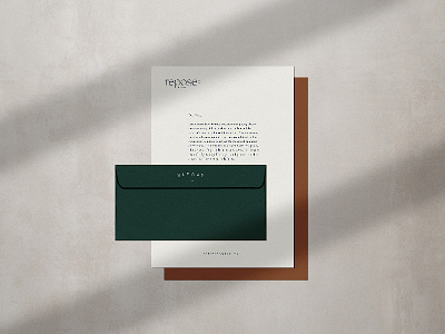 Repose Co. Media Branding // Print brand design branding letterhead letterhead design logo logo design print print design