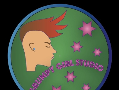 Grumpy Girl Studio Logo branding design graphic design icon illustration logo typography vector