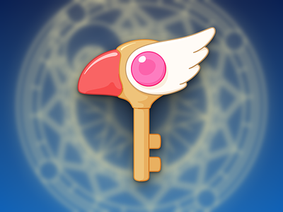 Sakura's Sealing Key cardcaptor charm circle clamp clow icon key kinomoto magic sakura sealing wings