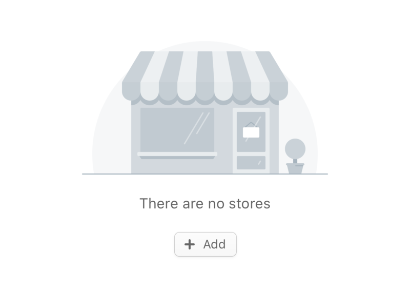 No Stores empty state flat illustration shop store storefront