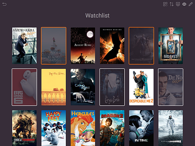 Watchlist grid icons menu movies watchlist web