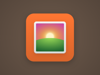 Gallery icon android frame gallery icon image landscape sun sunrise theme