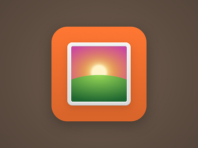 Gallery icon android frame gallery icon image landscape sun sunrise theme