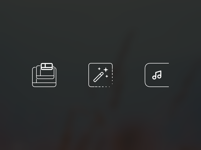 Spotify Mini - Feature Icons features icons magic music note notification shrink wand windows