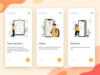 Bringle Onboarding app design 28apps 28apps software gmbh app app entwicklung bremen burber clean ui design deutschland entwicklung illustrations menu next onboarding onboarding screen onboarding ui white