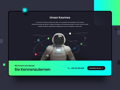 28apps Website UI - Unsere Kosmos 28apps 28apps software gmbh app entwicklung bremen dark dark ui dark website design deutschland entwicklung kosmos referenzen softwareentwicklung spaceman stars webentwicklung