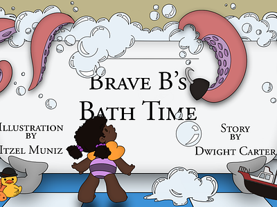 Brave B's Bath Time (cover) book book illustration childrens books design illustration scene