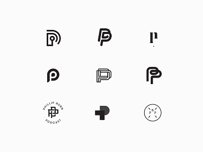 'P' Podcast Play design icon lettermark logo podcast